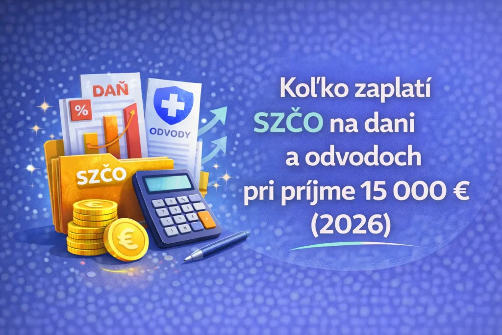 koľko zaplatí SZČO na dani a odvodoch pri príjme 15 000 € v roku 2026