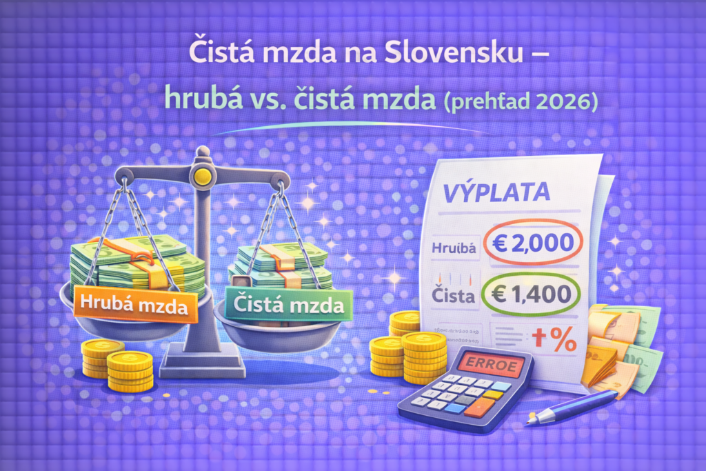 čistá mzda na Slovensku – porovnanie hrubej a čistej mzdy (2026)