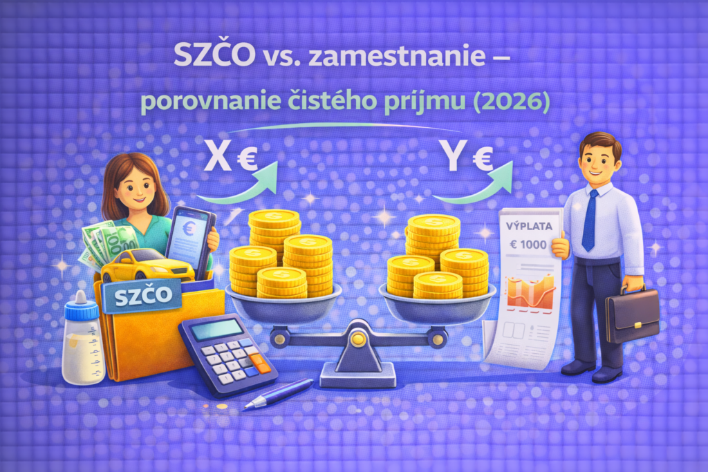 SZČO vs. zamestnanie – porovnanie čistého príjmu v roku 2026