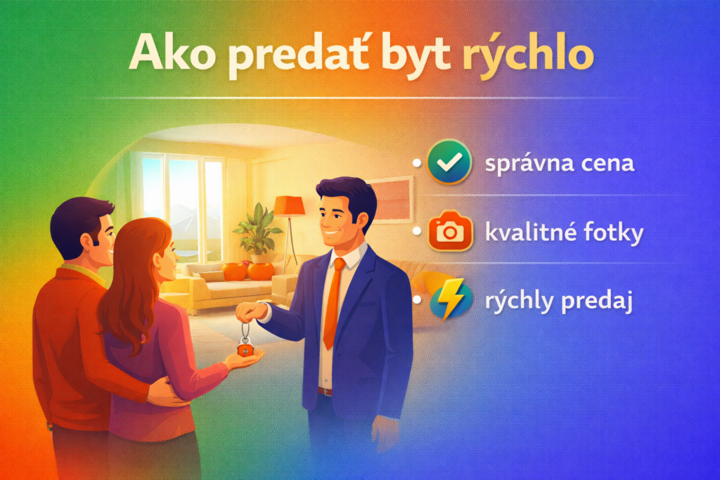 Ako predať byt rýchlo – infografika s hlavnými krokmi a stratégiou predaja