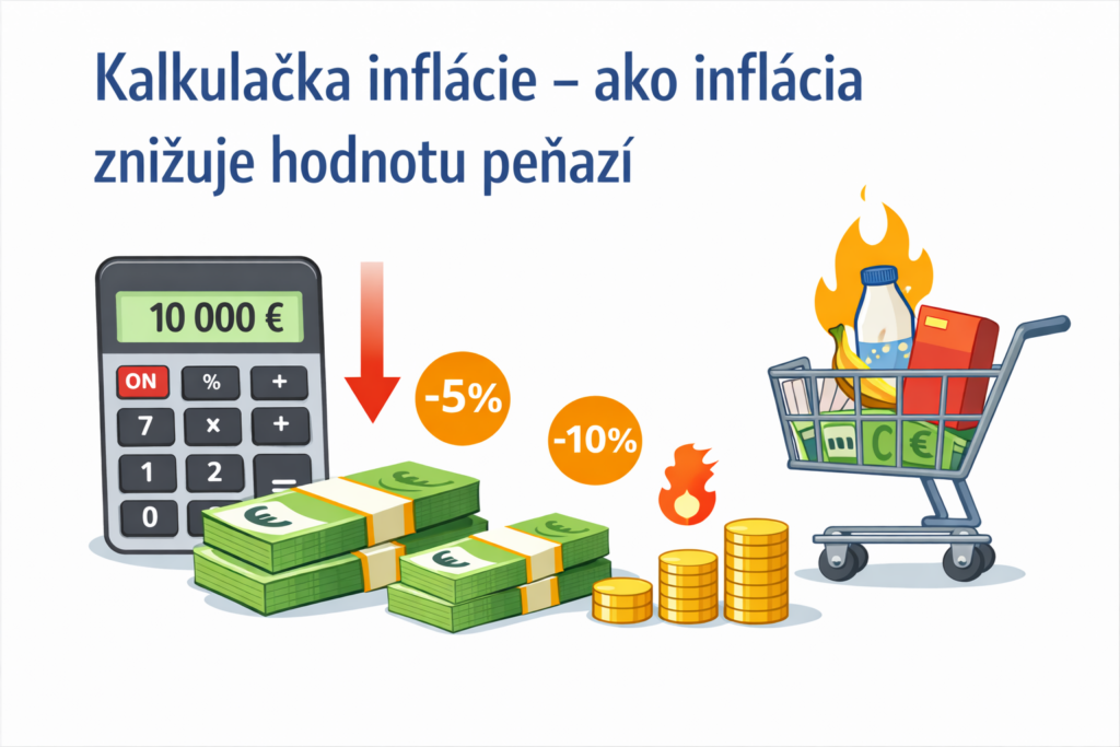 Kalkulačka inflácie – pokles hodnoty peňazí vplyvom inflácie.