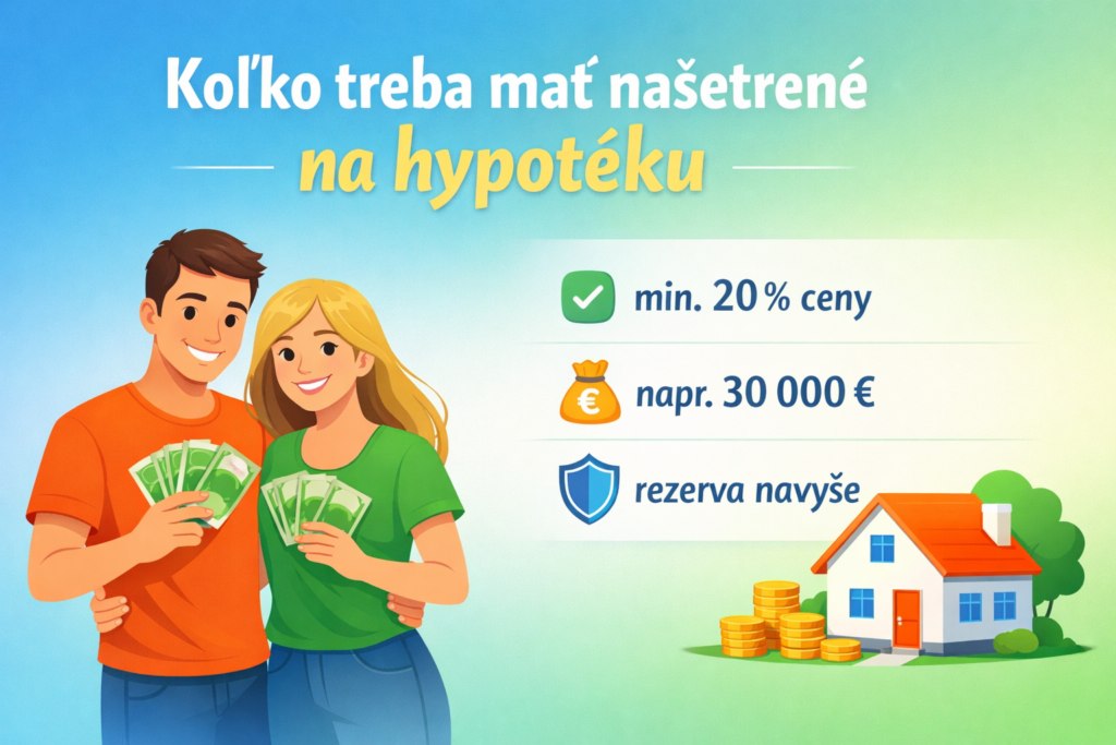 Koľko treba mať našetrené na hypotéku – infografika s minimálnou výškou úspor