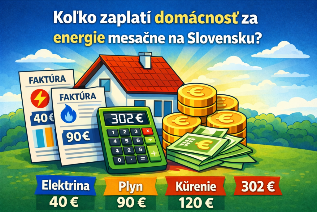 Koľko zaplatí domácnosť za energie mesačne na Slovensku – prehľad nákladov na elektrinu, plyn a kúrenie.