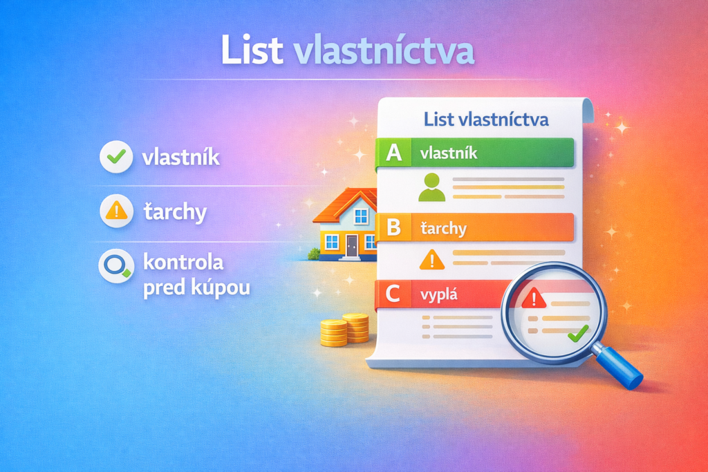 List vlastníctva – infografika s vysvetlením častí a kontrolou pred kúpou