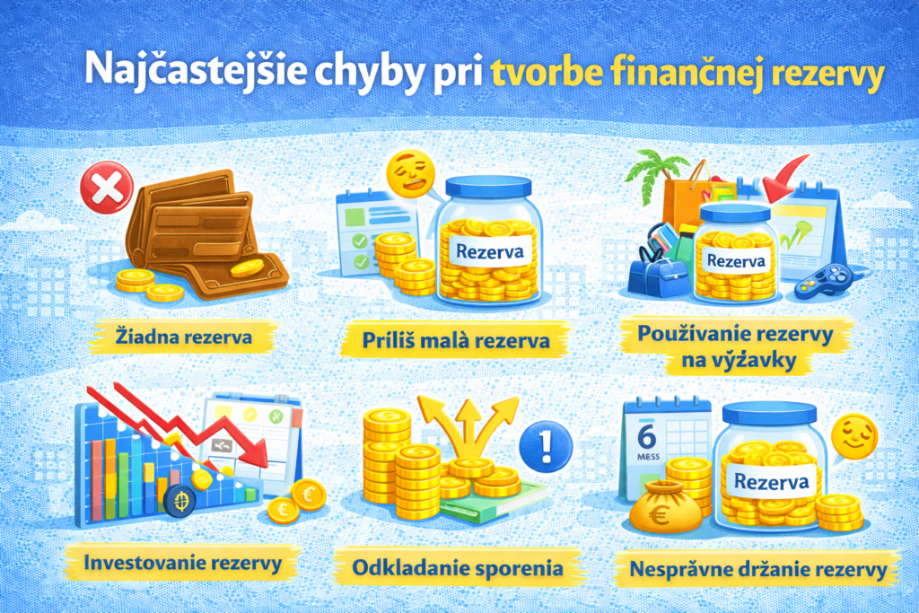 Najčastejšie chyby pri tvorbe finančnej rezervy – prehľad typických chýb pri budovaní finančnej rezervy.