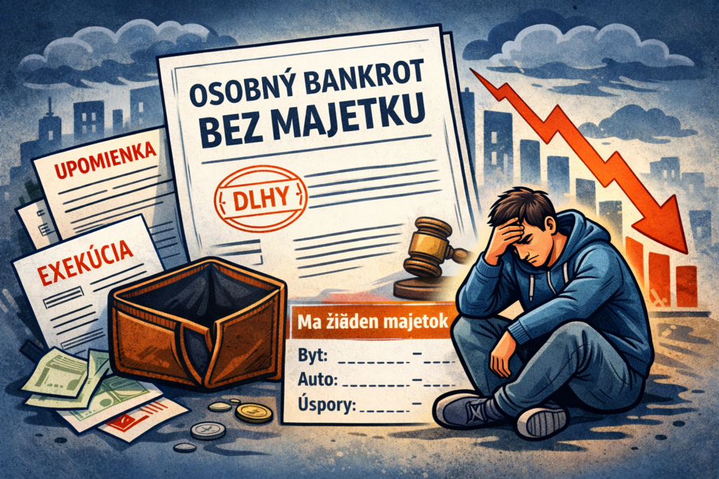 Osobný bankrot bez majetku – oddlženie dlhov bez vlastníctva majetku a zastavenie exekúcií.
